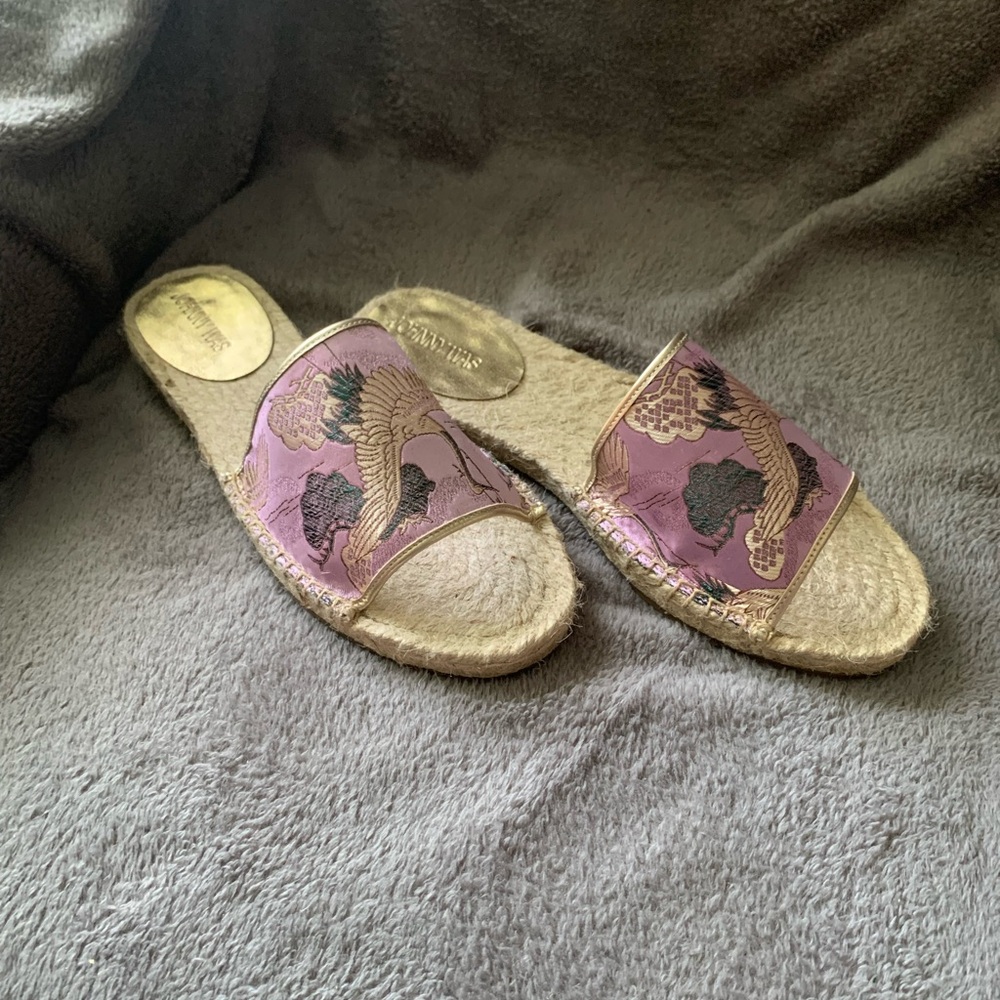 Johnny Was Pink Crane Embroidered Espadrilles - Picture 3 of 7